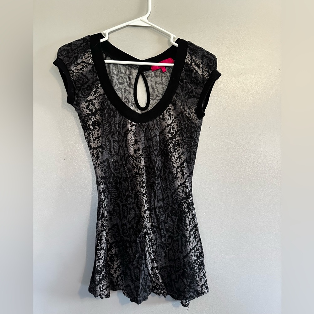 Multi colored (mostly black) top.